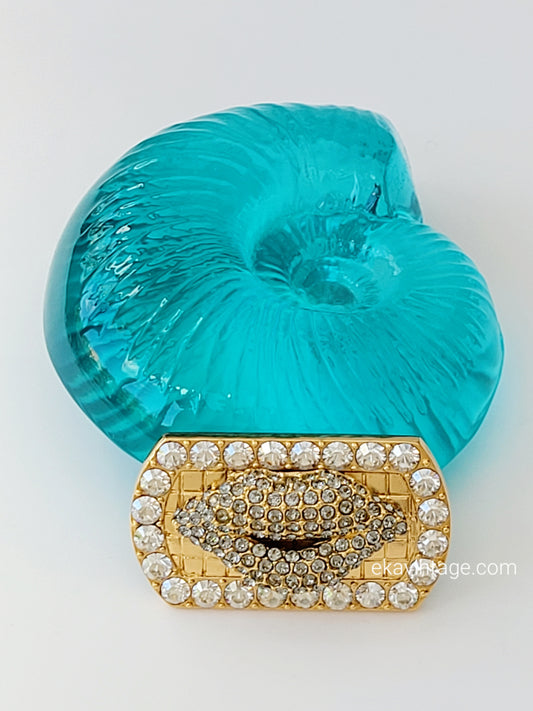 Sonia Rykiel - Broche bouche sertie de cristaux