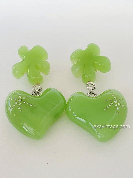 Christian Lacroix  - Boucles d'oreilles pendantes Cœur