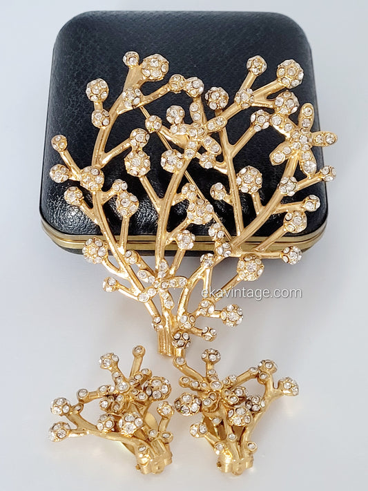 KENZO - Magnifique parure boucles d'oreilles et broche vintage