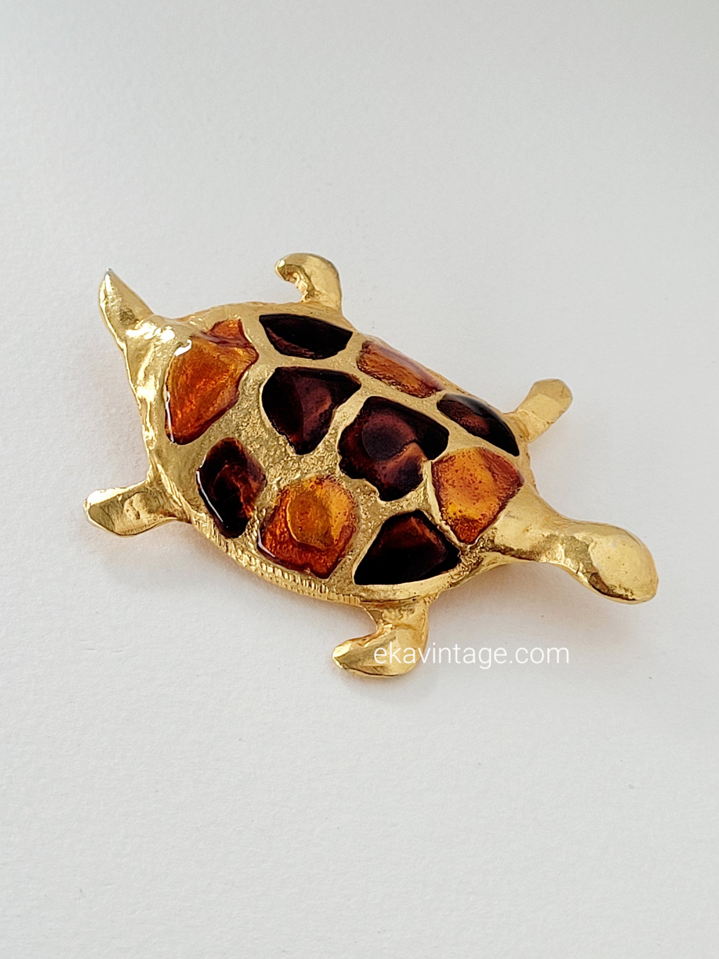 Baila Booste - Grande broche vintage Tortue