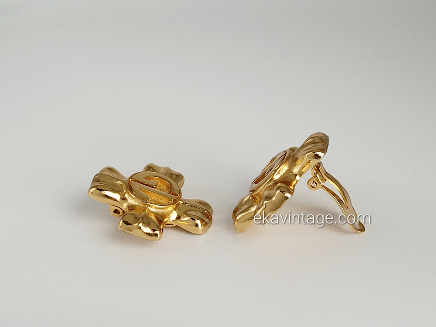 Guy Laroche - Boucles d'oreilles vintage Croix GL