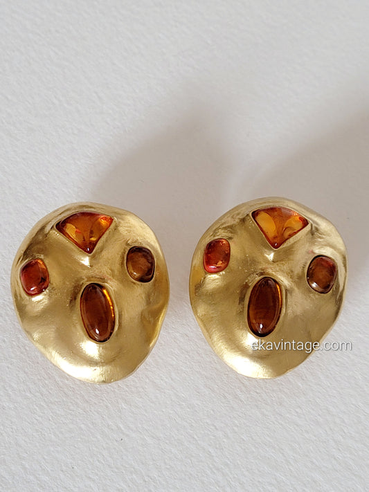 Les Bernard - Grandes boucles d'oreilles vintage