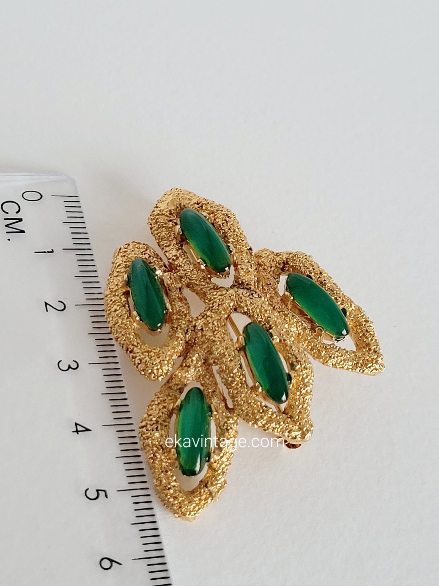 Carven  - Broche vintage cabochons en verre