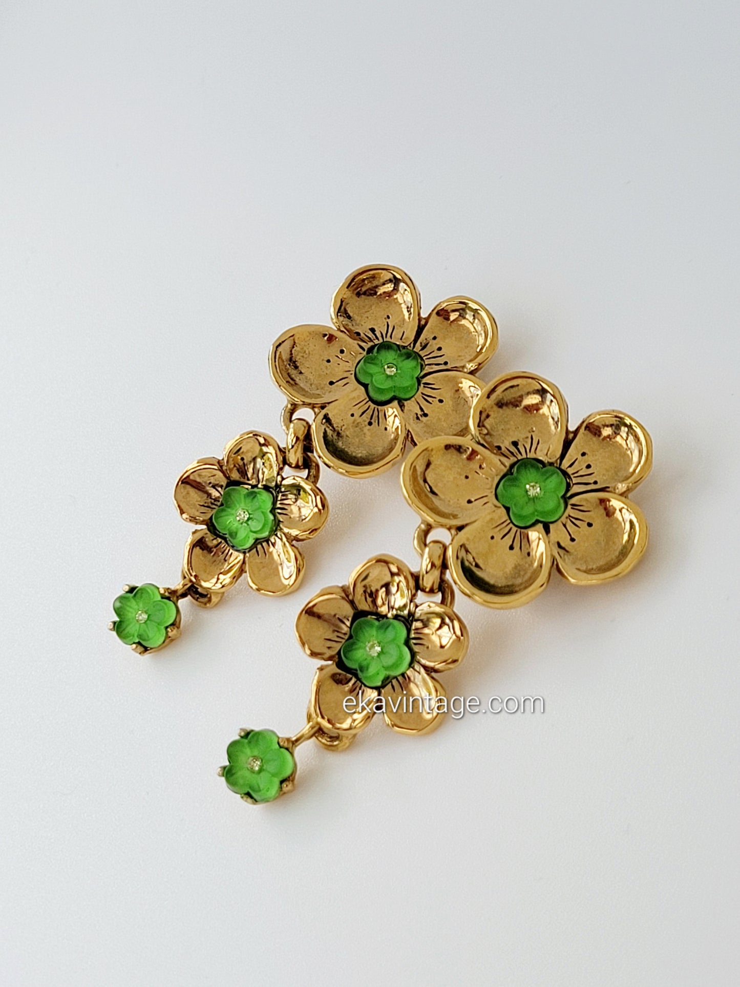 Boucles d'oreilles vintage Fleur