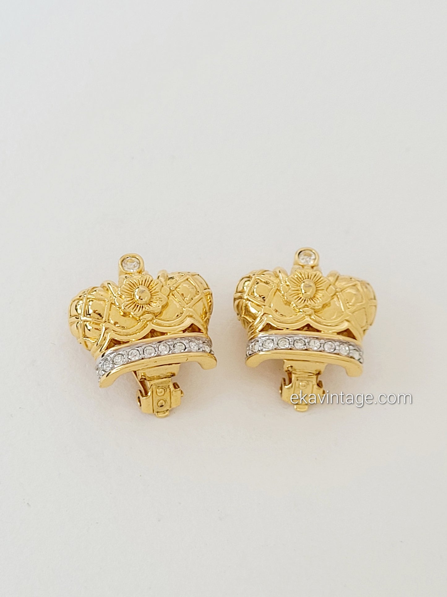 Cabouchon - Boucles d'oreilles vintage Couronne