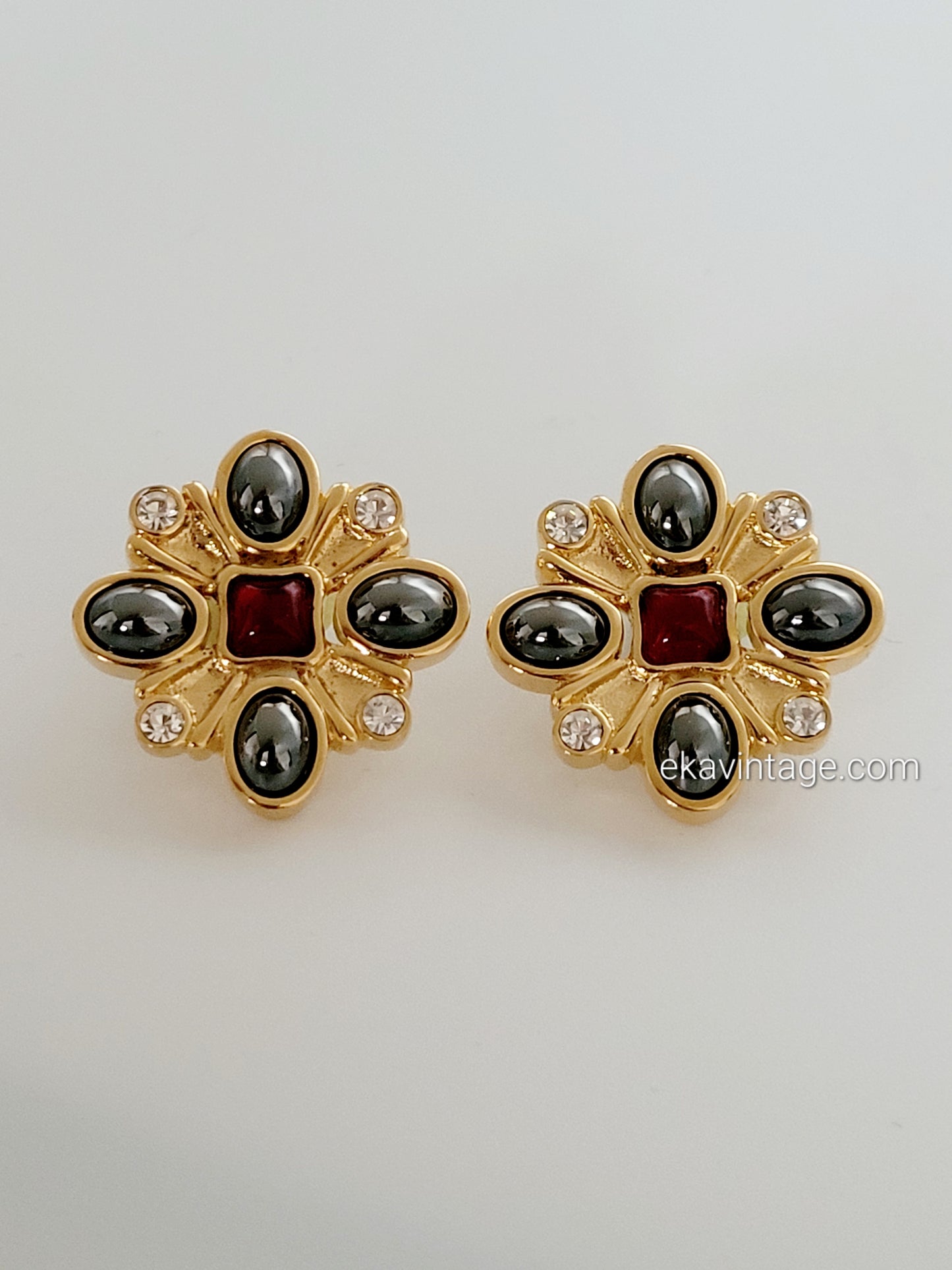 Cabouchon - Boucles d'oreilles vintage