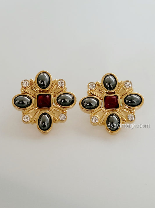 Cabouchon - Boucles d'oreilles vintage