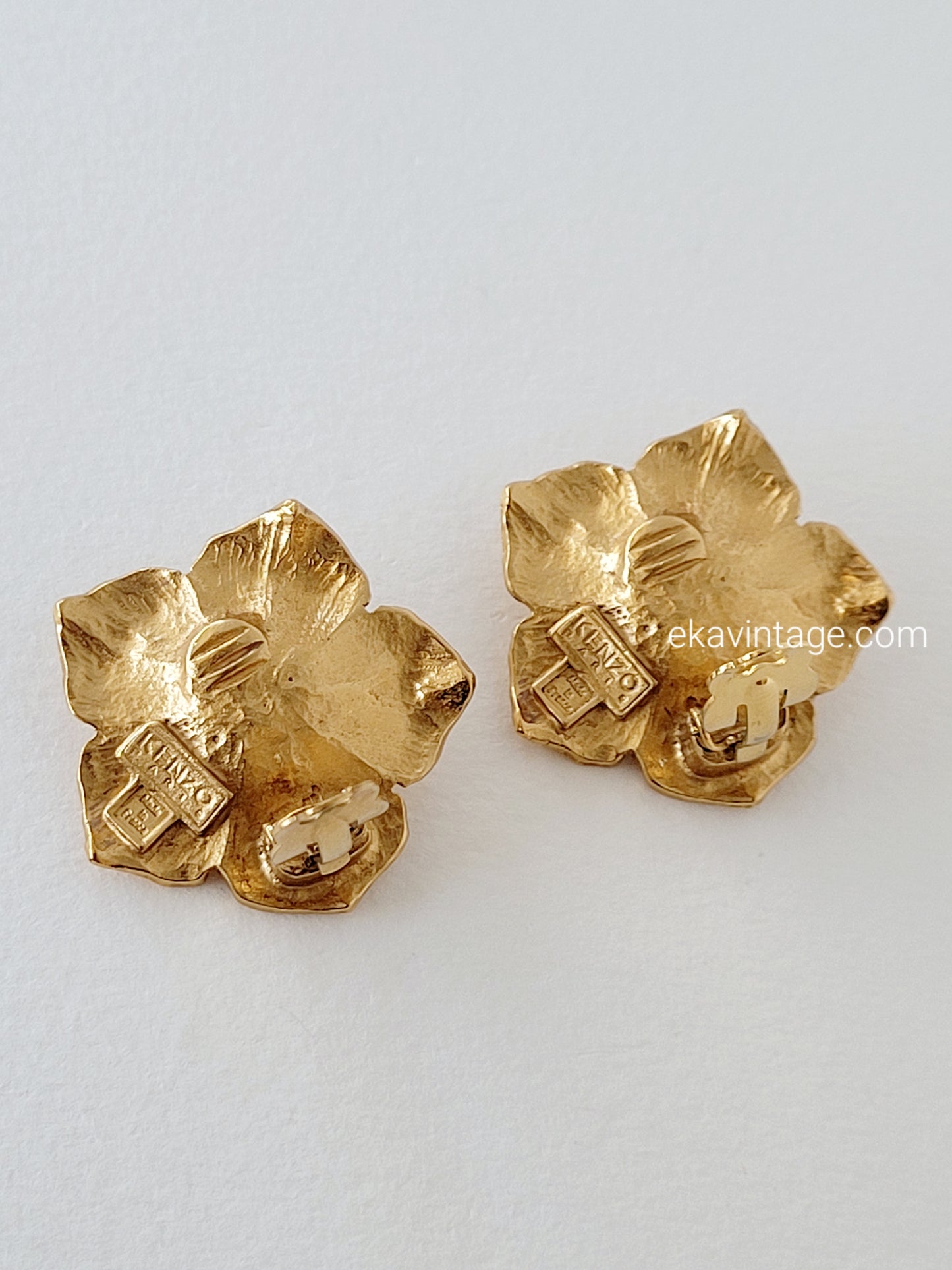 Kenzo Paris - Boucles d'oreilles vintage fleur