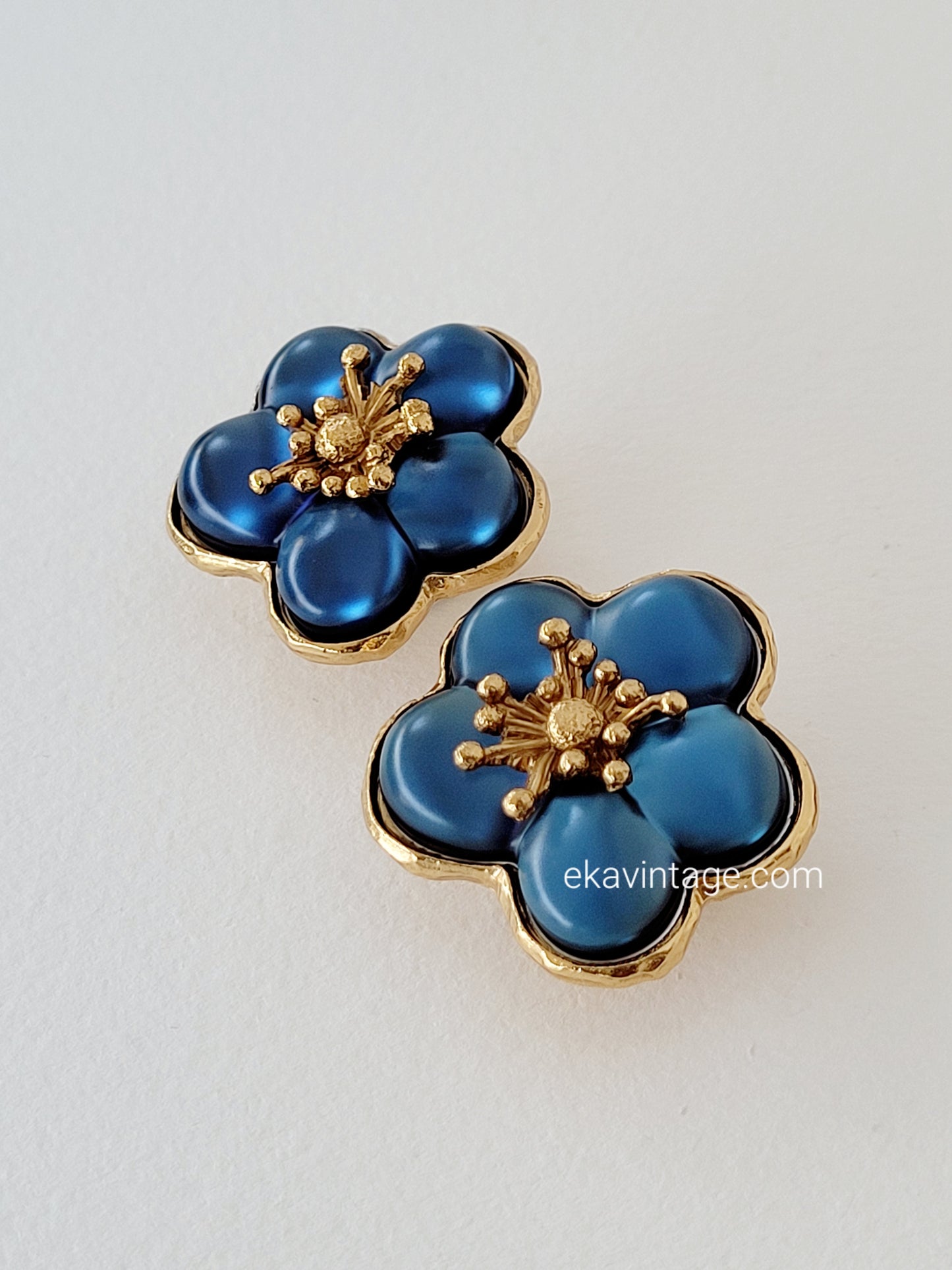 Boucles d'oreilles vintage Kenzo Paris fleurs