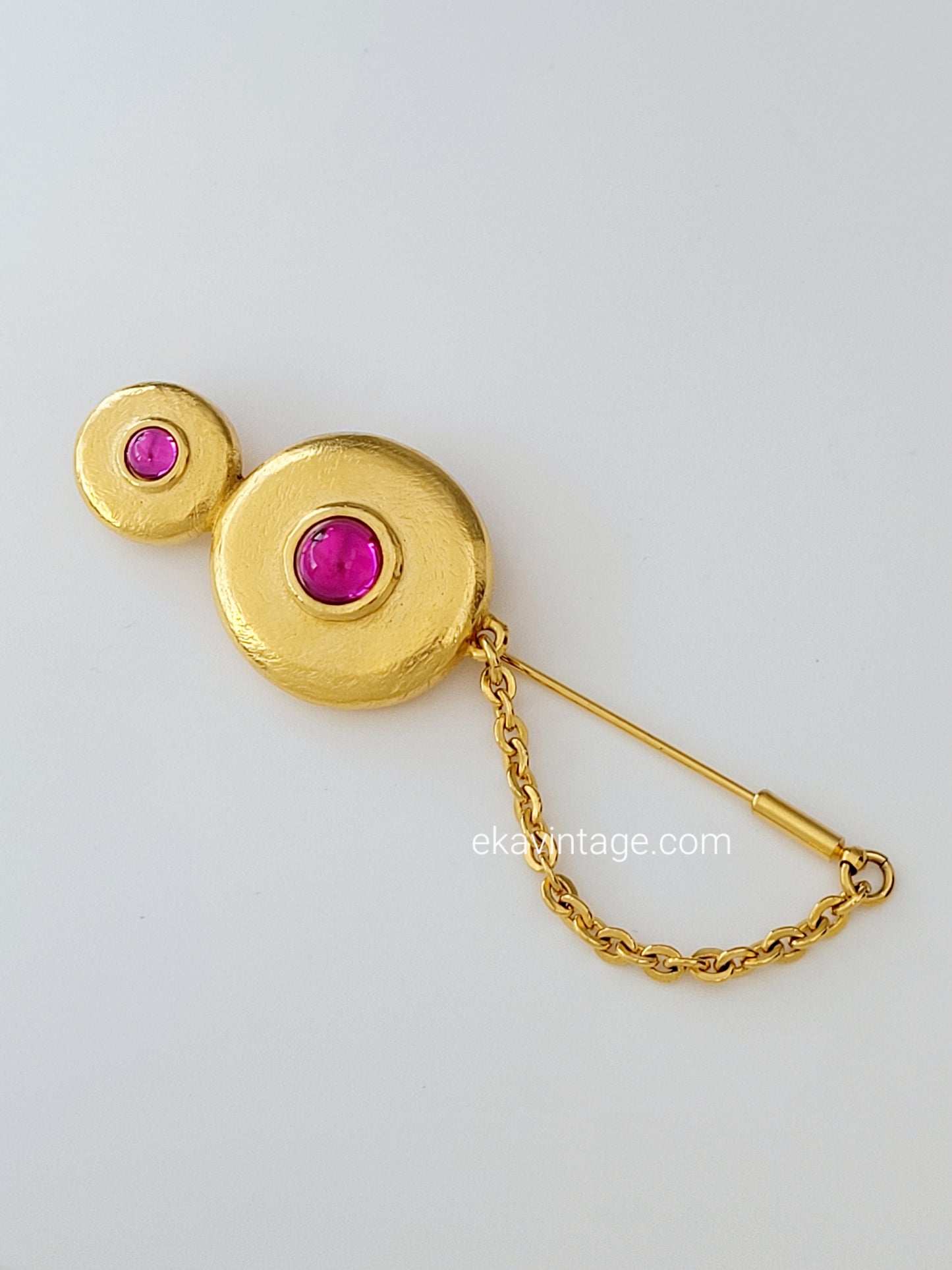Broche/épingle vintage cabochons roses