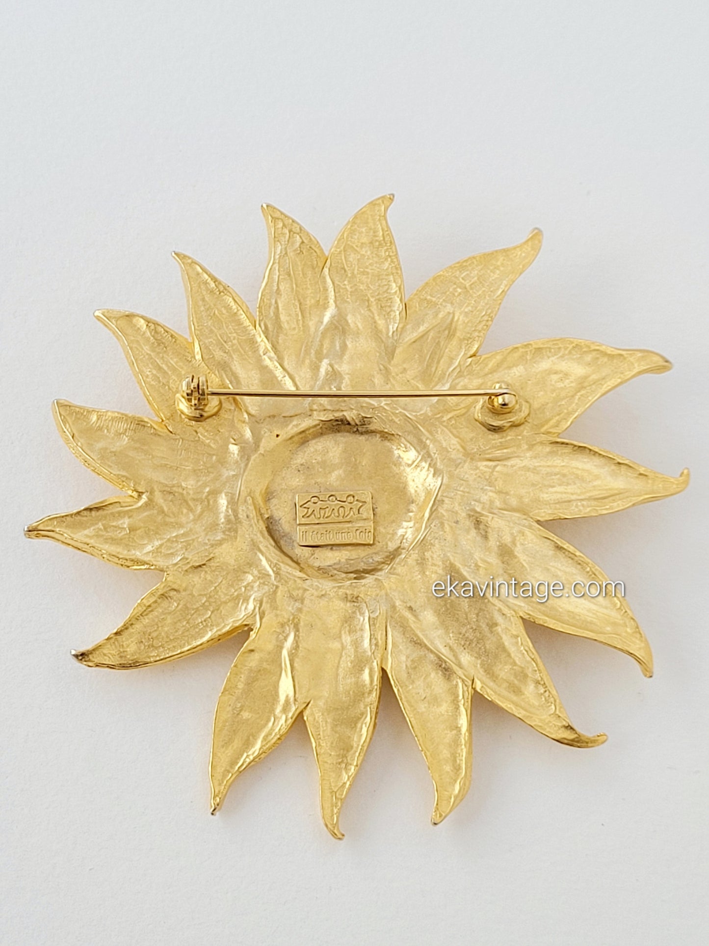 Il était une fois - Grande broche vintage Tournesol