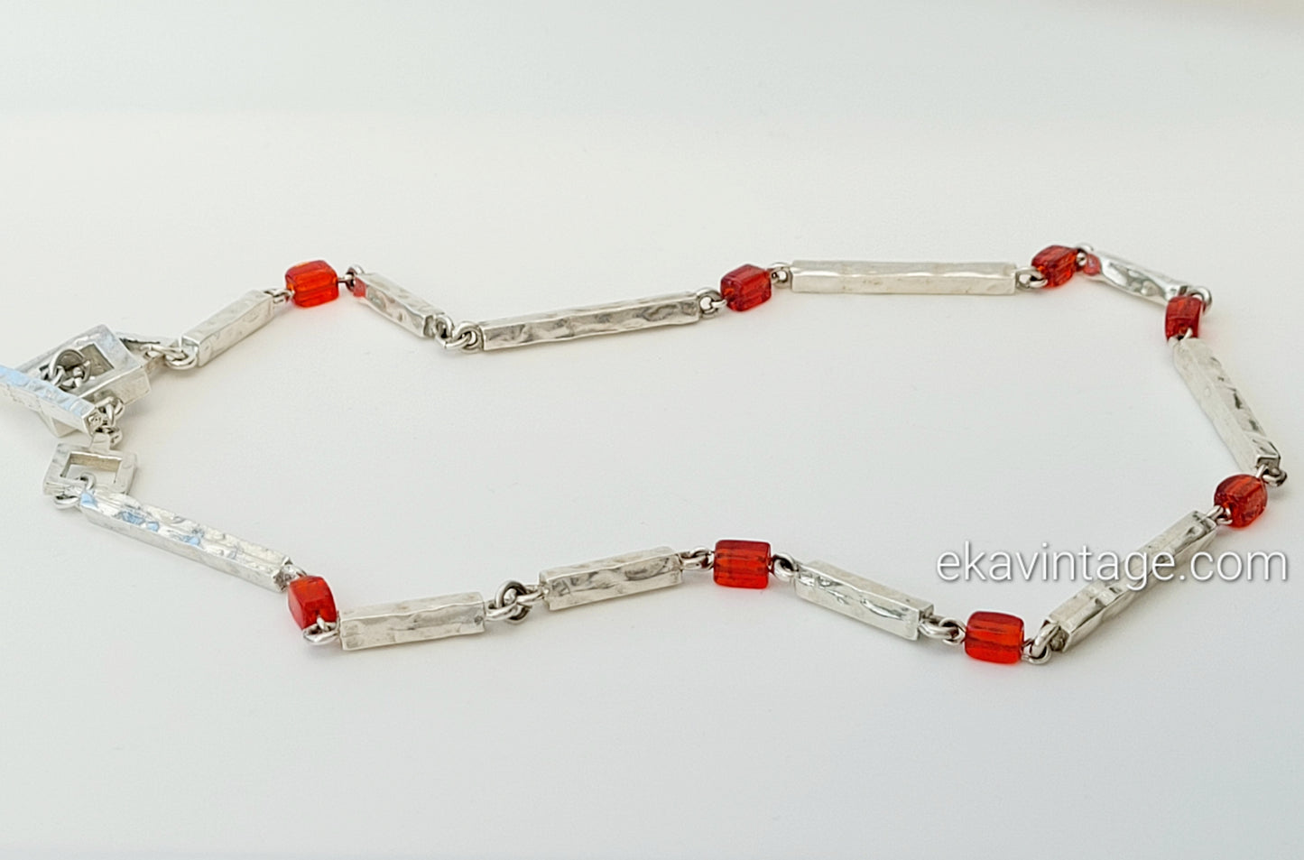 CollierBiche de Bere - Collier vintage en métal argenté
