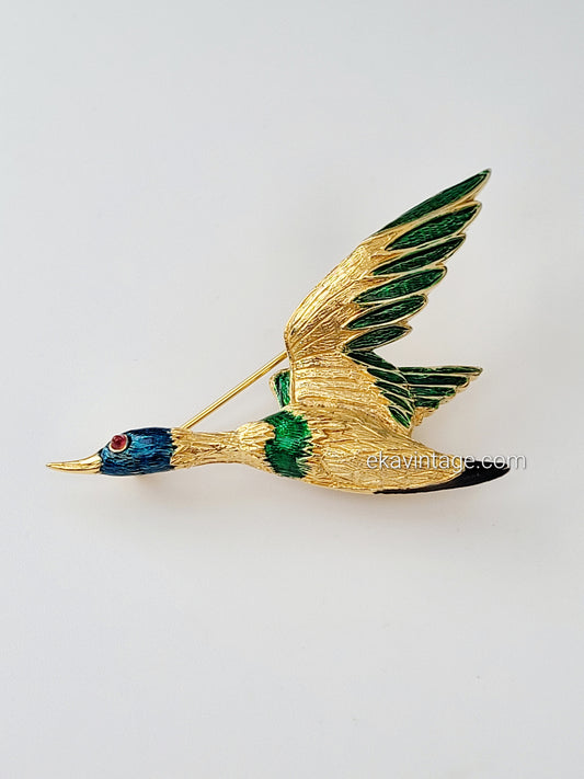 Carven - Broche vintage en forme d'oiseau