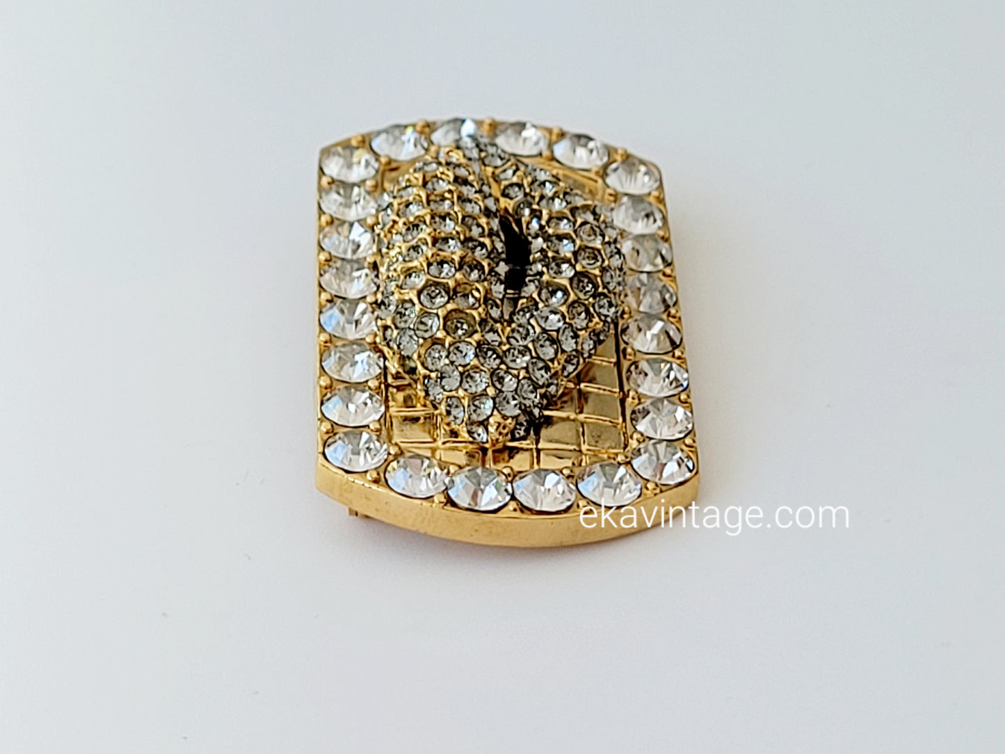 Sonia Rykiel - Broche bouche sertie de cristaux