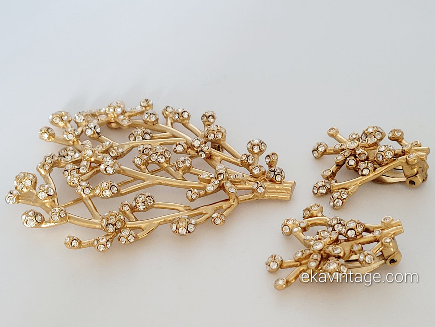 KENZO - Magnifique parure boucles d'oreilles et broche vintage