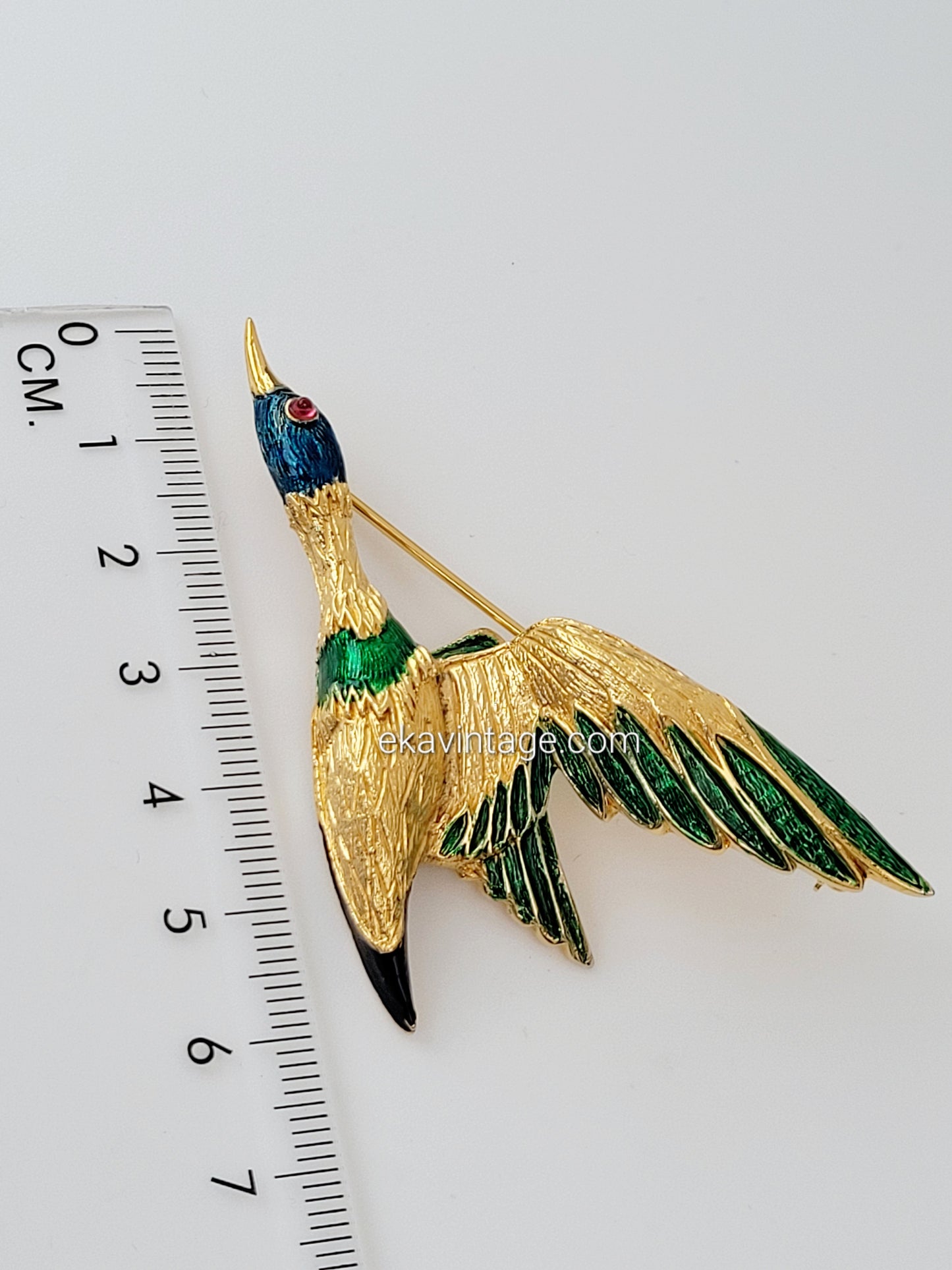 Carven - Broche vintage en forme d'oiseau
