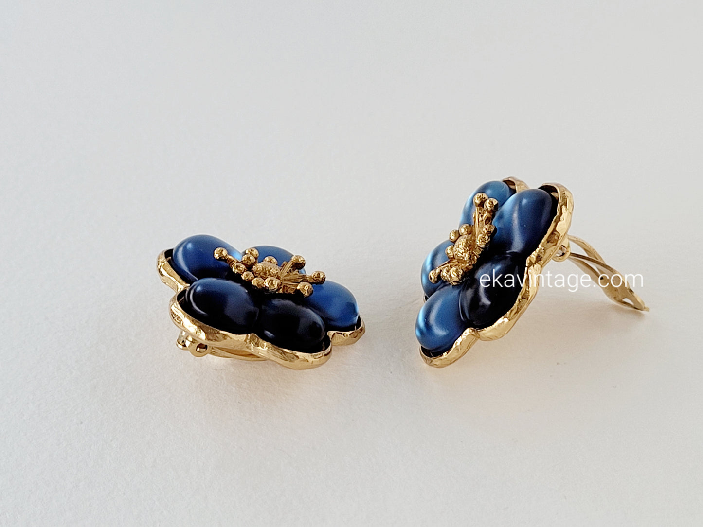 Boucles d'oreilles vintage Kenzo Paris fleurs