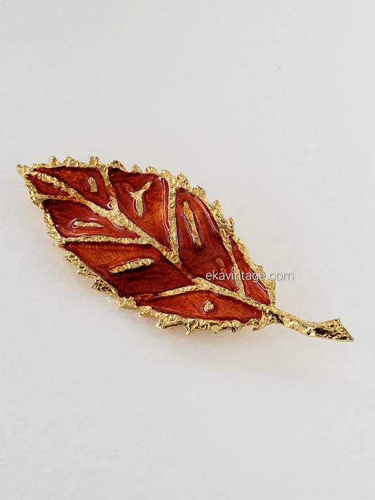 Broche vintage - Feuille